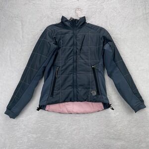 Mountain Hardware Jacket Womens 6 Gray Pink Coat Puffer Reversible Quilted Hike